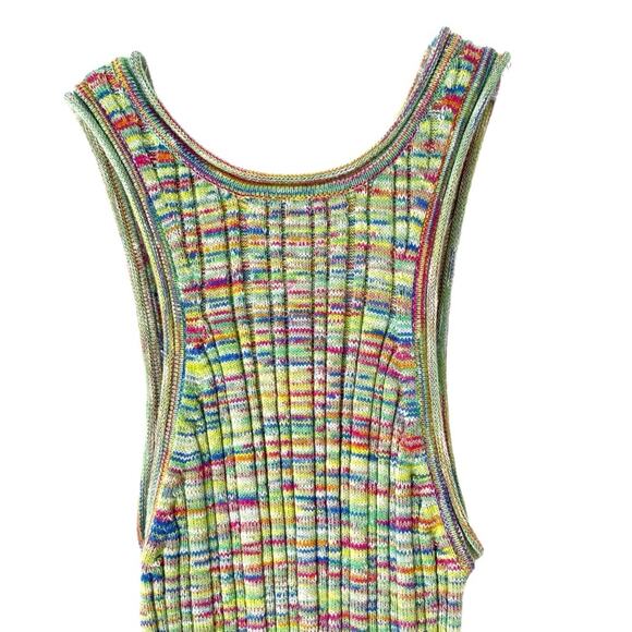 Anthropologie High Neck Knit Green Multi Color Tank Top size small - Picture 9 of 12